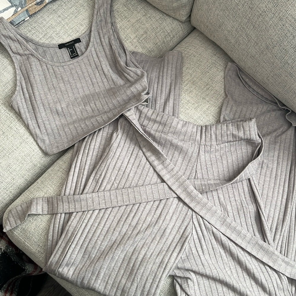Cropped Tank Top and Pants Set